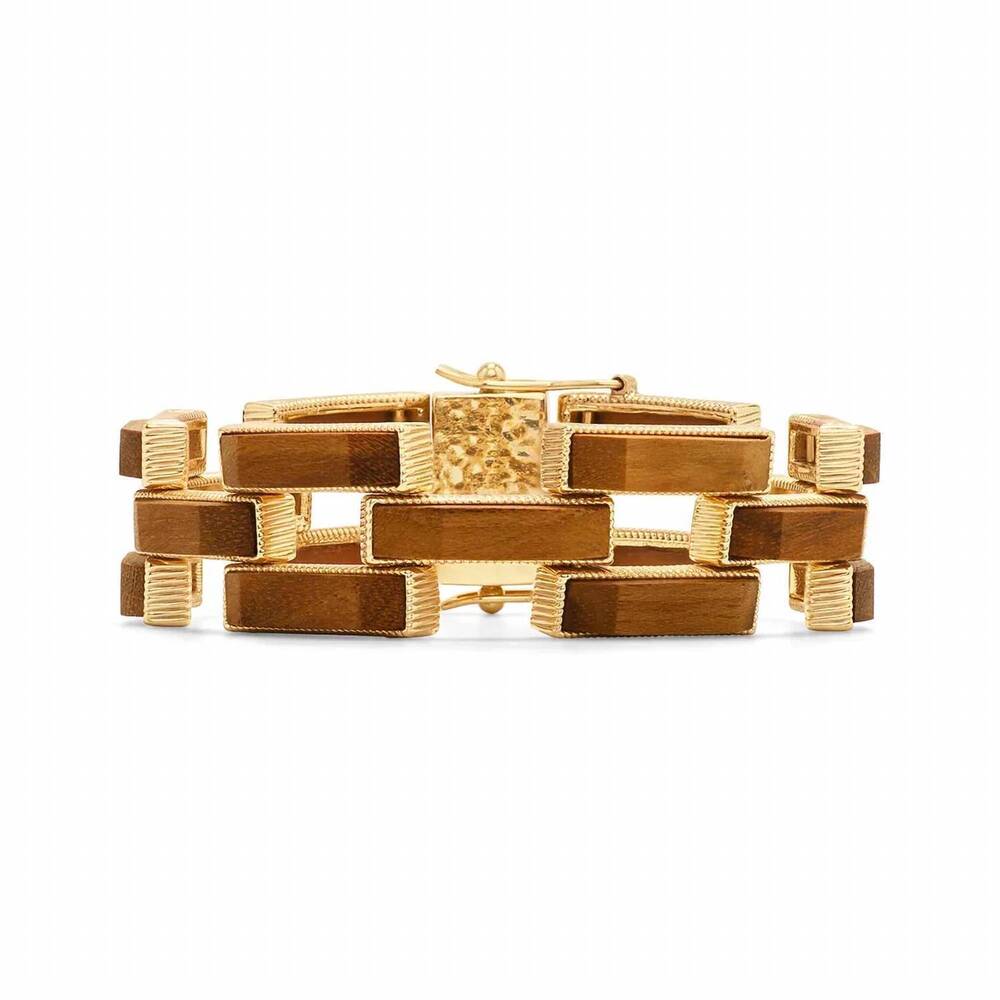 NEW CAPUCINE DE WULF women's pathway link bracelet in teak